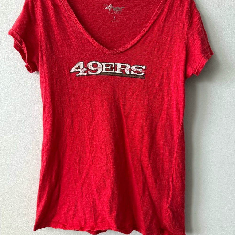 Red Fitted Short Sleeve 49ers T-Shirt